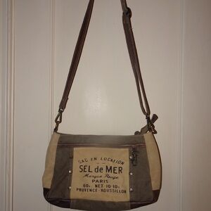 Myra Bag Cream and Brown Patterned Bag